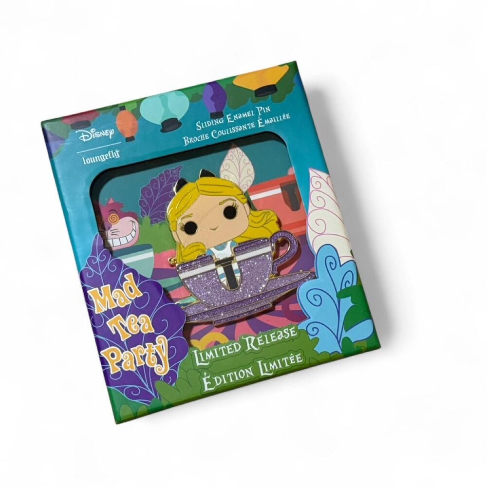 Disney Loungefly Funko Pop! Alice in Wonderland Mad Tea Party Sliding LR Pin